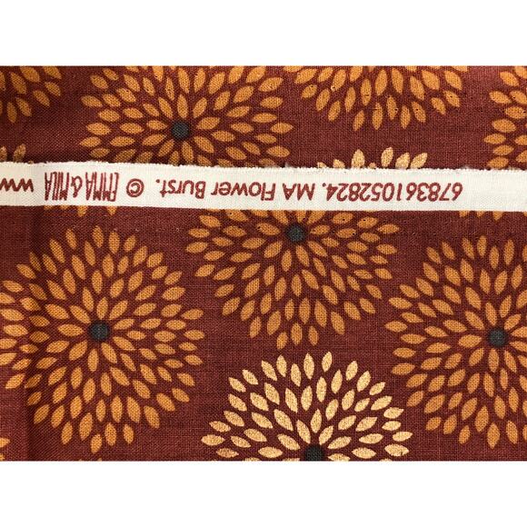 Marsala Metallic Copper Flower Burst, Emma & Mila by Camelot Collection 1.5 yard - Picture 9 of 9